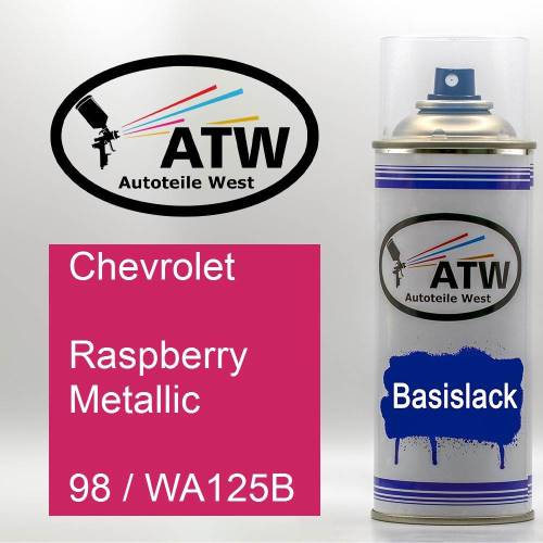 Chevrolet, Raspberry Metallic, 98 / WA125B: 400ml Sprühdose, von ATW Autoteile West.